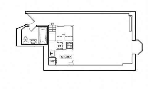 Floor plan for studio, 1 bath, 440 sqft